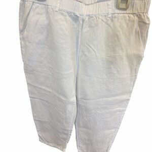Quince White Linen-Blend Pants